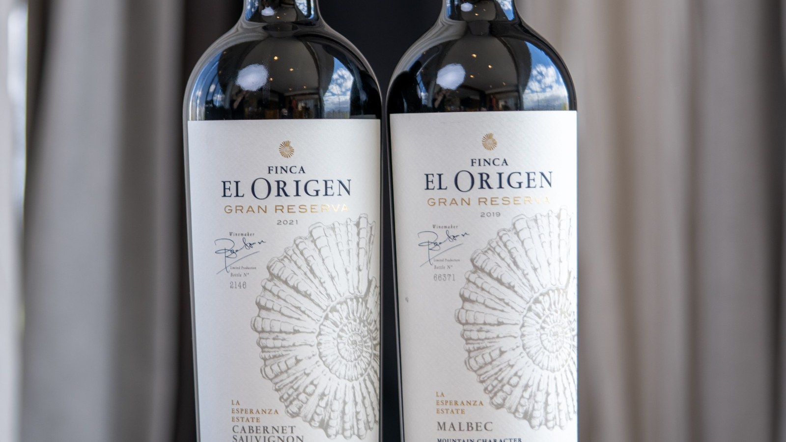 Dos botellas de vino tinto